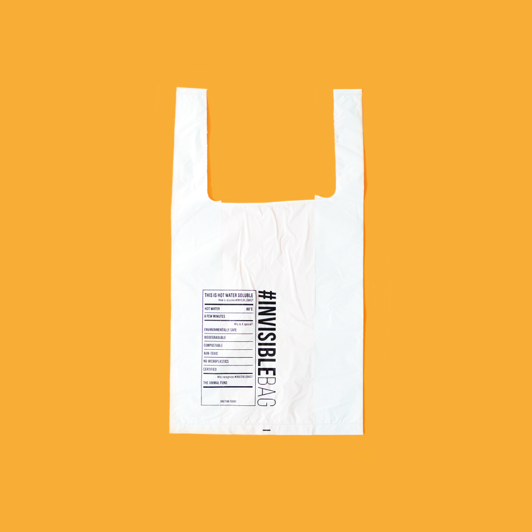 #INVISIBLE Shopping Bags in white colour