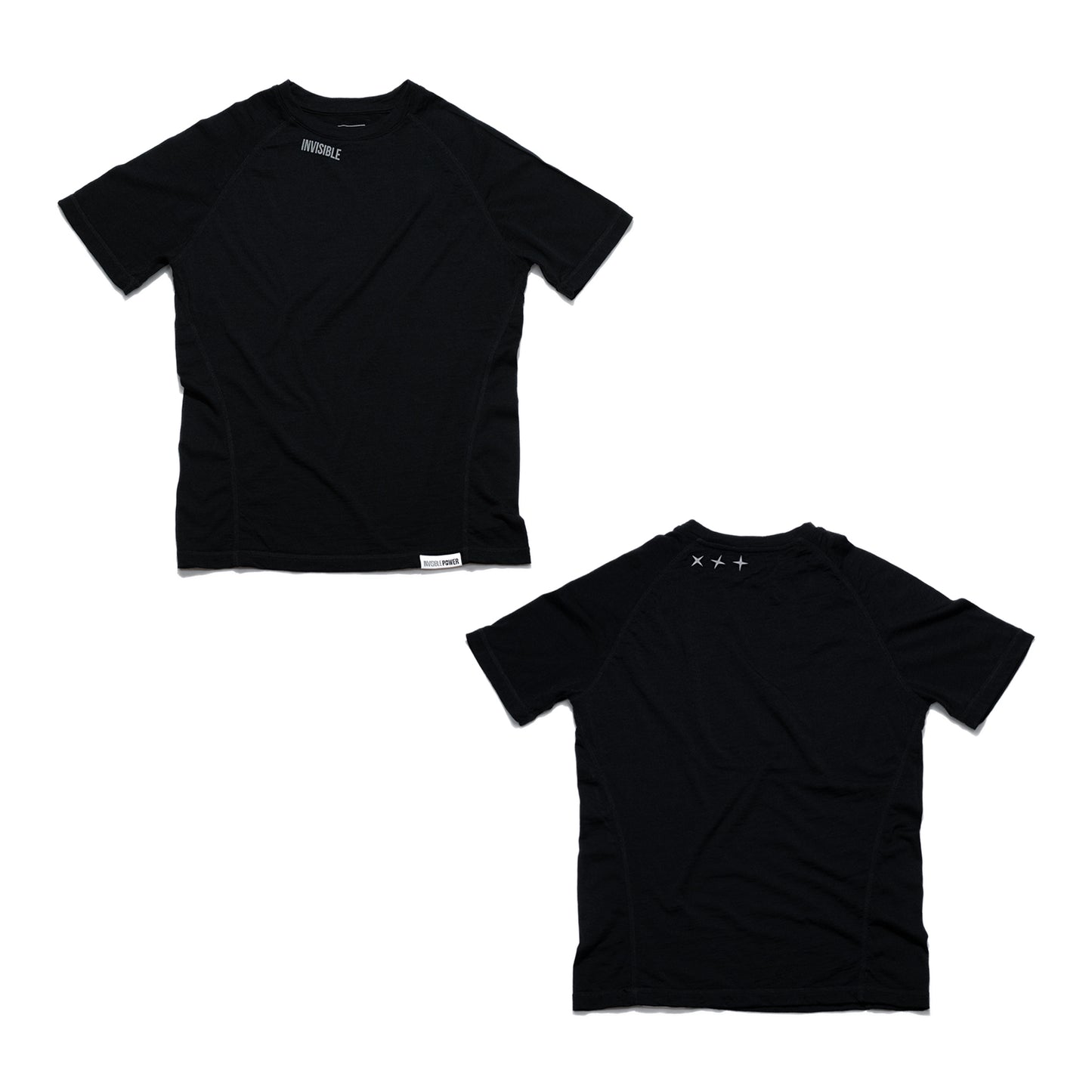 Invisible Merino Trail Running Short Sleeves Tee Black Front and Back