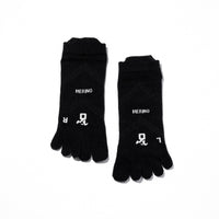 Invisible Merino 5 Toe Lightweight Low Ankle Trail Socks Black Color