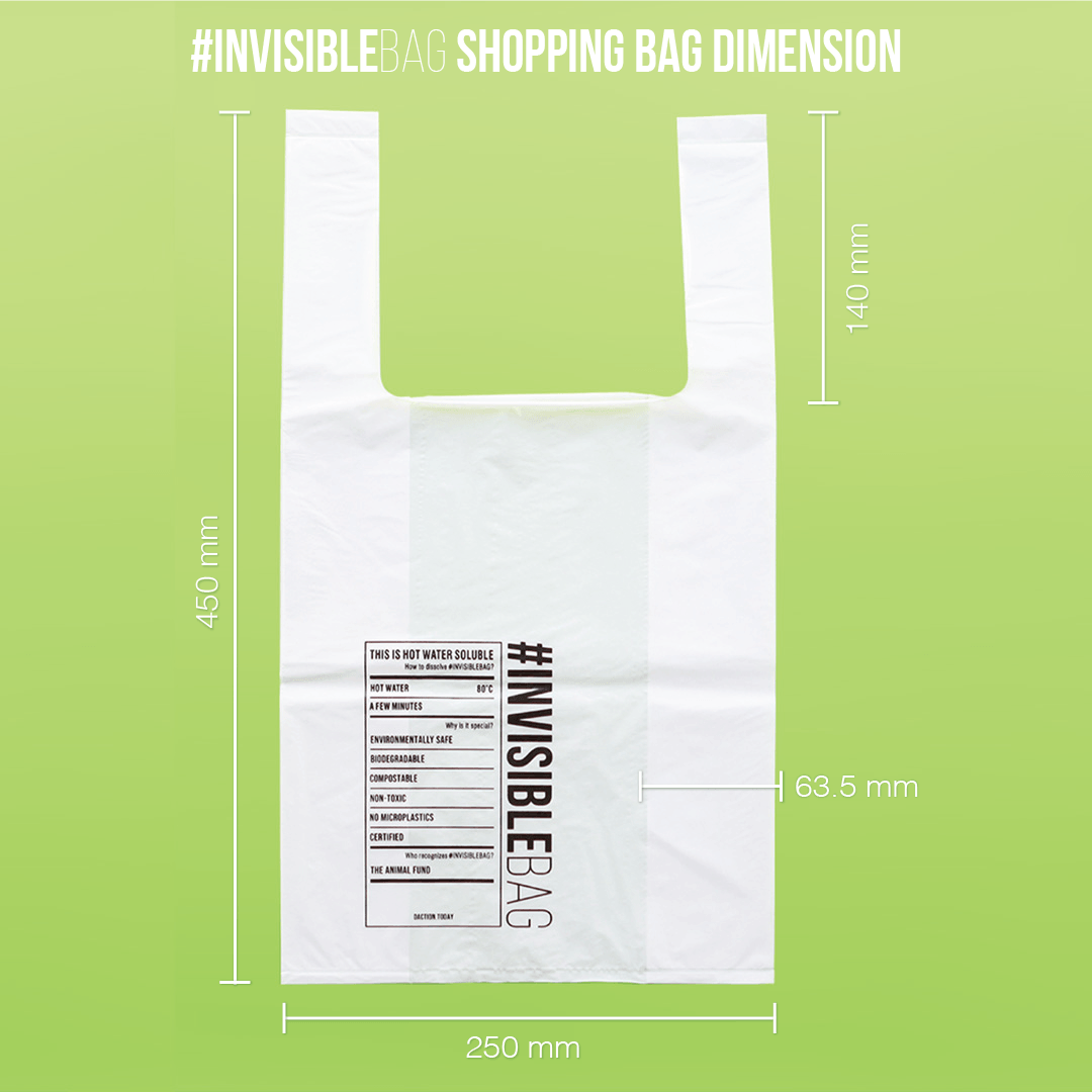 INVISIBLEBAG Shopping Bag Product Dimension