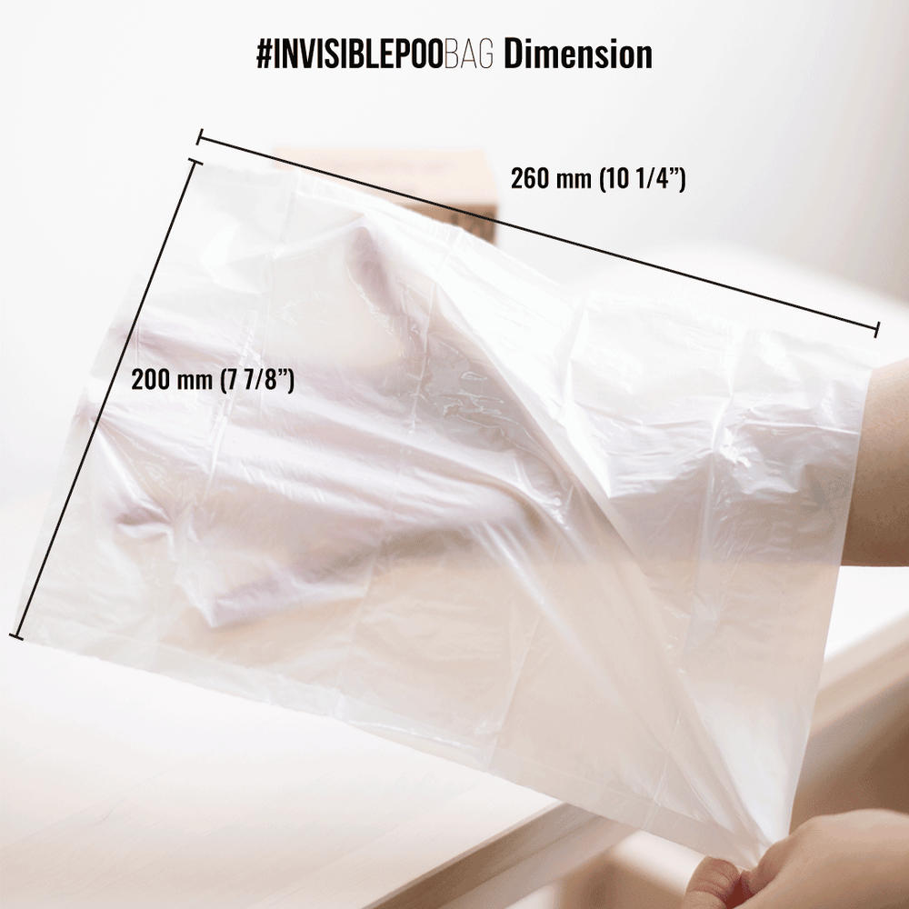 
                  
                    Demonstrating the size of #INVISIBLEPOOBAG as 200mm x 260mm
                  
                